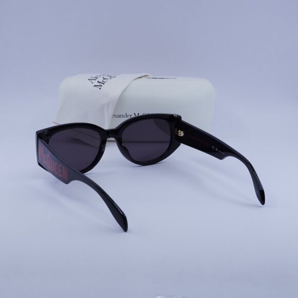 Alexander McQueen AM0330S 002 Oval Sunglasses - Black/Grey - Picture 6 of 10